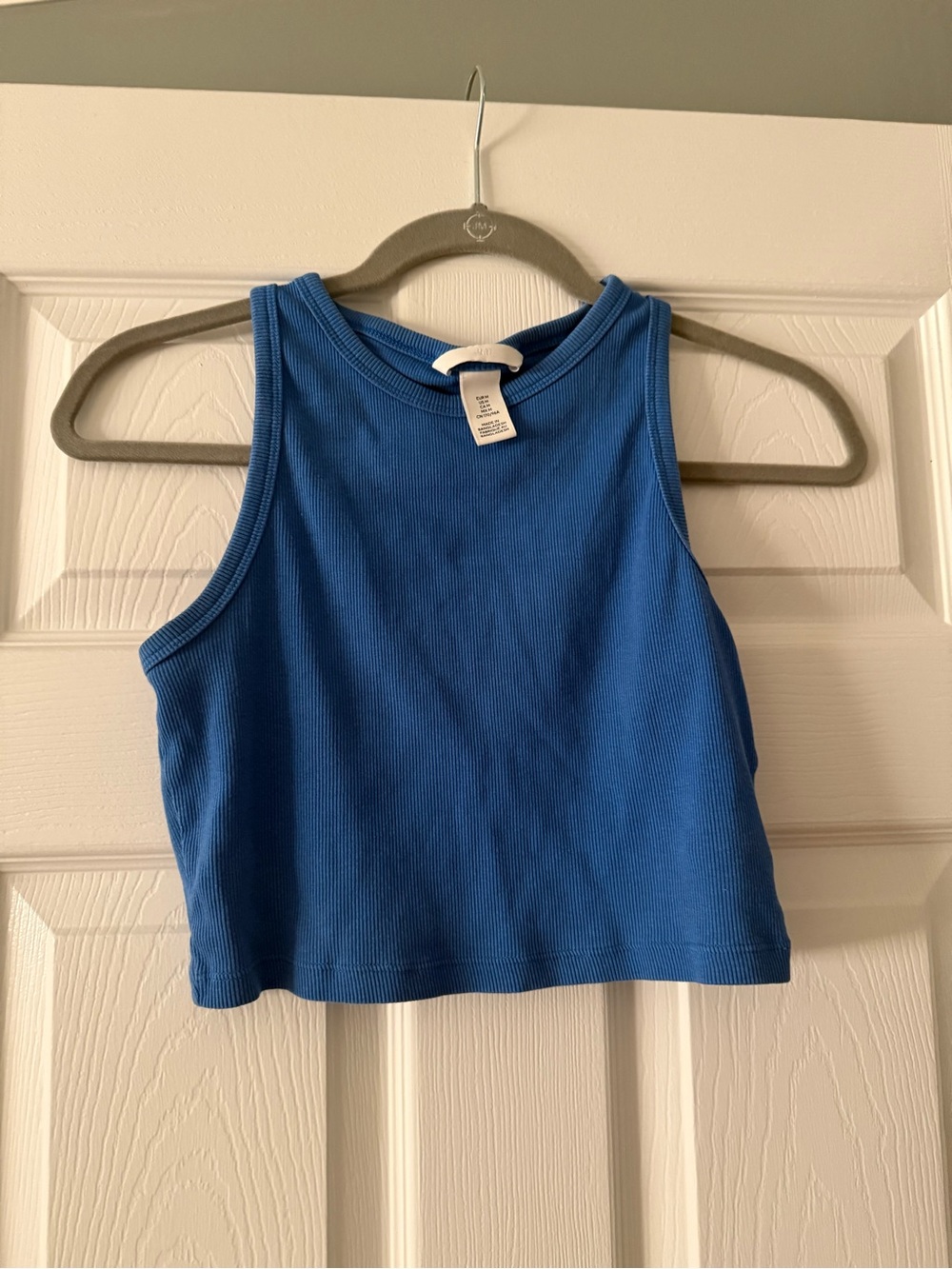 H&M Royal Blue Ribbed Cropped Tank